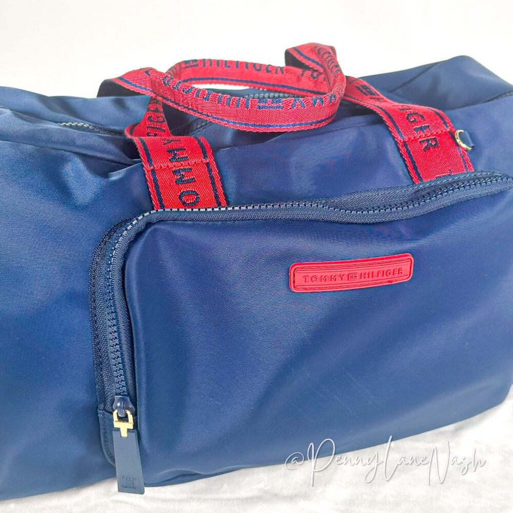 Tommy Hilfiger Neoprene Gym Weekend Duffel Bag Blue - Picture 3 of 16